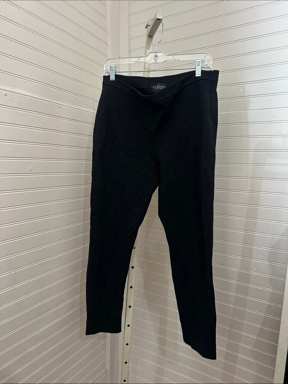 St. John Caviar Black Skinny Stretchy Pants Size 10